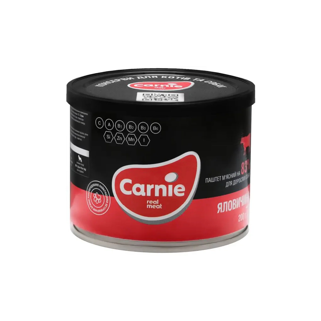 Консервы для собак Carnie Dog мясной паштет из говядины 200 г (4820255190198)