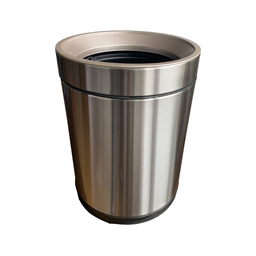 Контейнер для мусора JAH круглый без крышки с вн. ведром серебряный металлик 10 л (7039) изображение 2