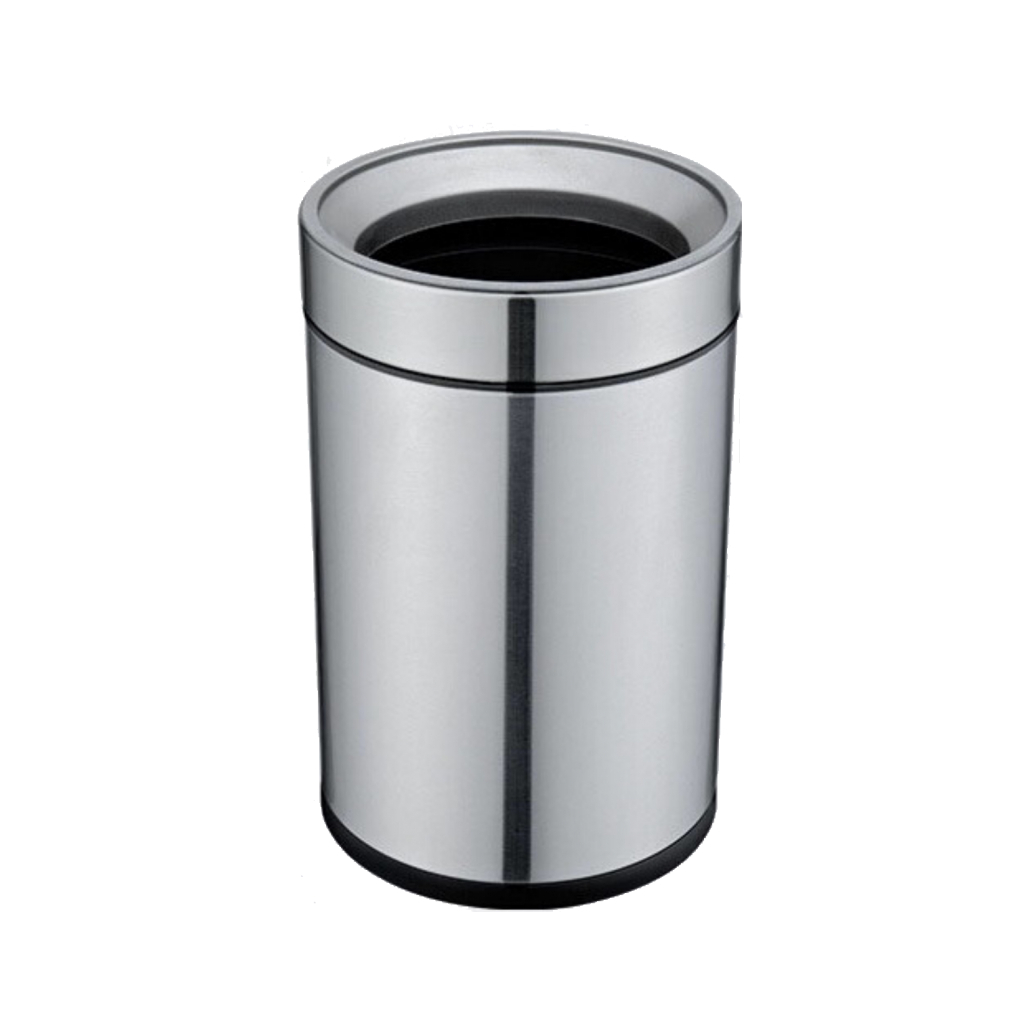 Контейнер для мусора JAH круглый без крышки с вн. ведром серебряный металлик 10 л (7039) изображение 6