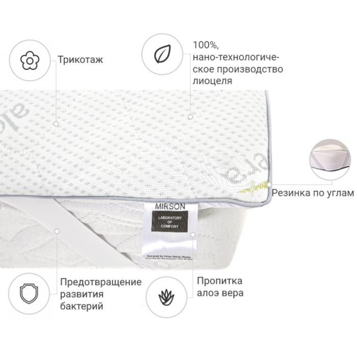 Наматрацник MirSon №1045 Alberto Тенцель (Modal) Aloe Vera 90х190 см (2200001507739) зображення 2