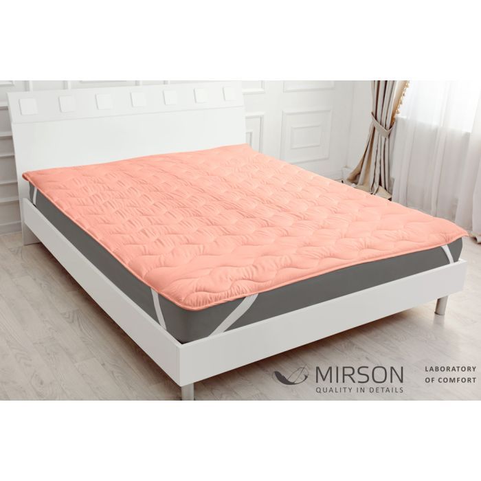 Наматрасник MirSon №1762 Eco Light Coral Тенсель Modal на резинке по углам 200x200 см (2200003712322) изображение 2
