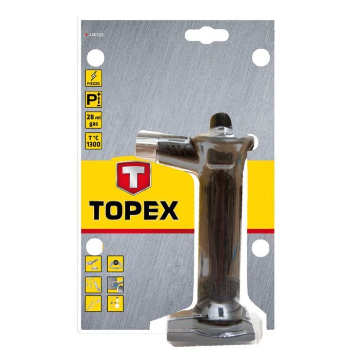 Газовий паяльник Topex п'єзозапалювання, 28 мл (44E106) зображення 2