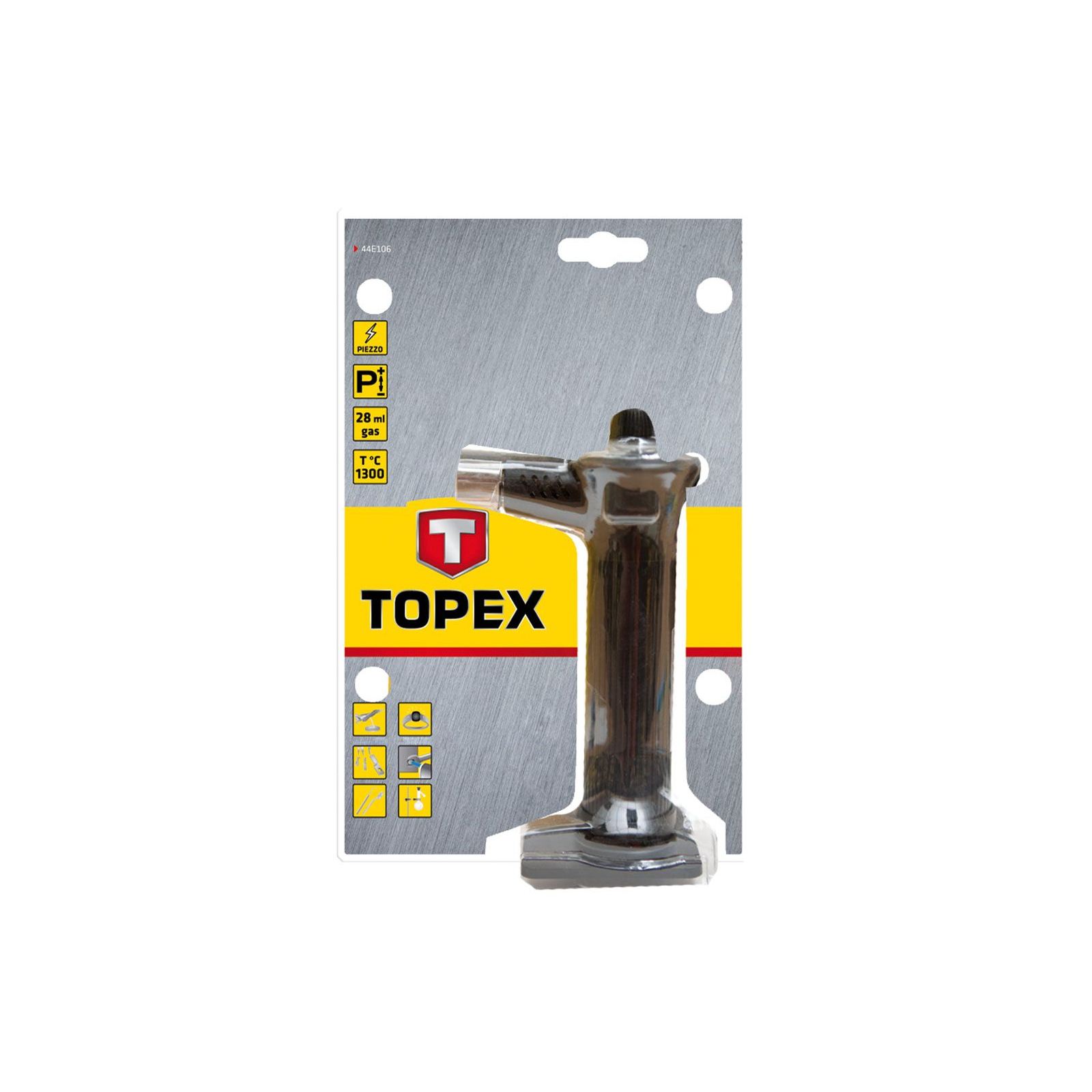 Газовий паяльник Topex п'єзозапалювання, 28 мл (44E106) зображення 2
