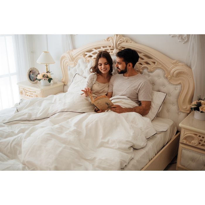 Постельное белье MirSon Сатин Premium Corner Moko White 160x220 (2200001484368) изображение 4