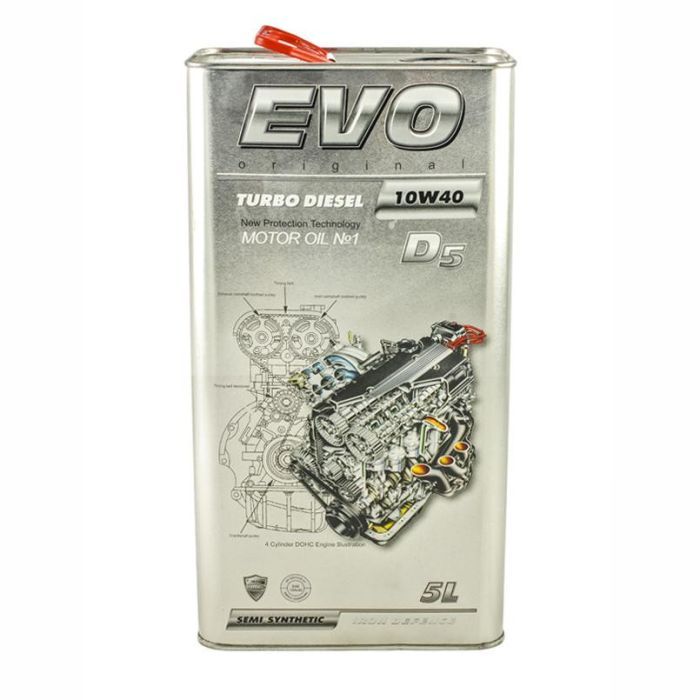 Моторное масло EVO D5 10W-40 TURBO DIESEL 5L (D5 5L 10W-40 TURBO DIESEL)