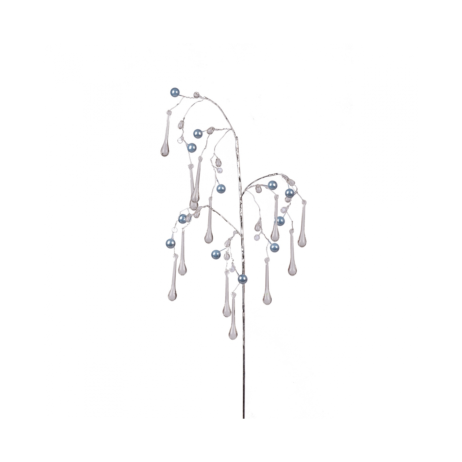 Декоративна гілка YES! Fun Кристали-краплі, Намистини сірі, 60 см (973917)