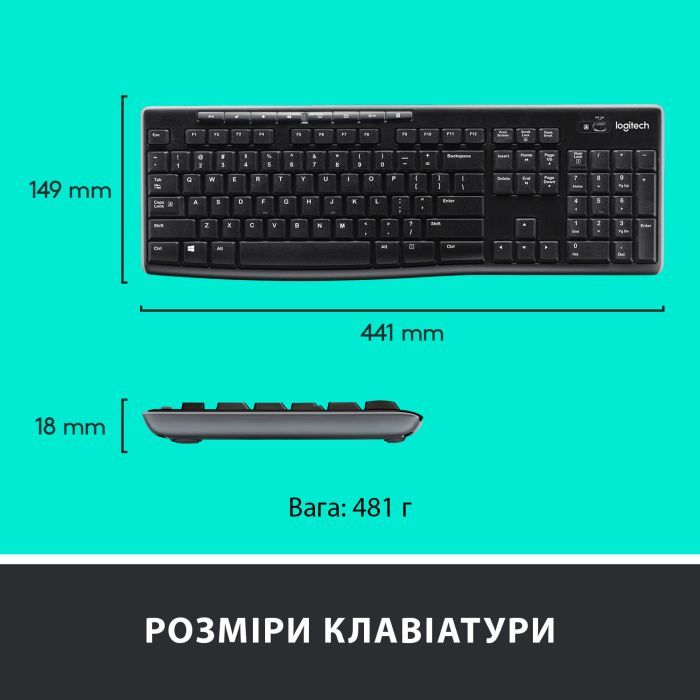 Комплект Logitech MK270 Wireless UA Black (920-004508) зображення 7
