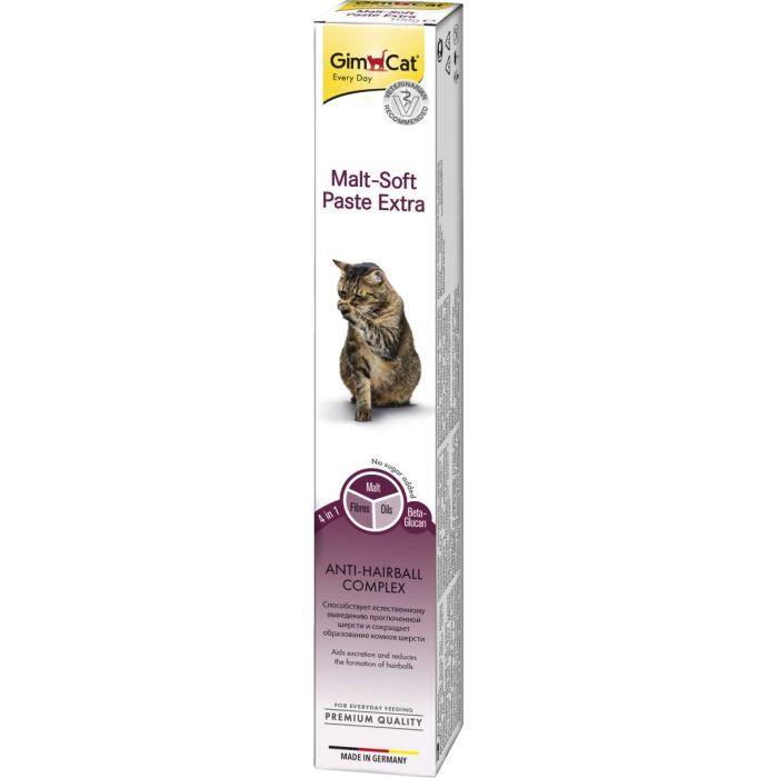 Паста для животных GimCat Malt-Soft Extra для вывода шерсти 100 г (4002064407517/4002064407531)