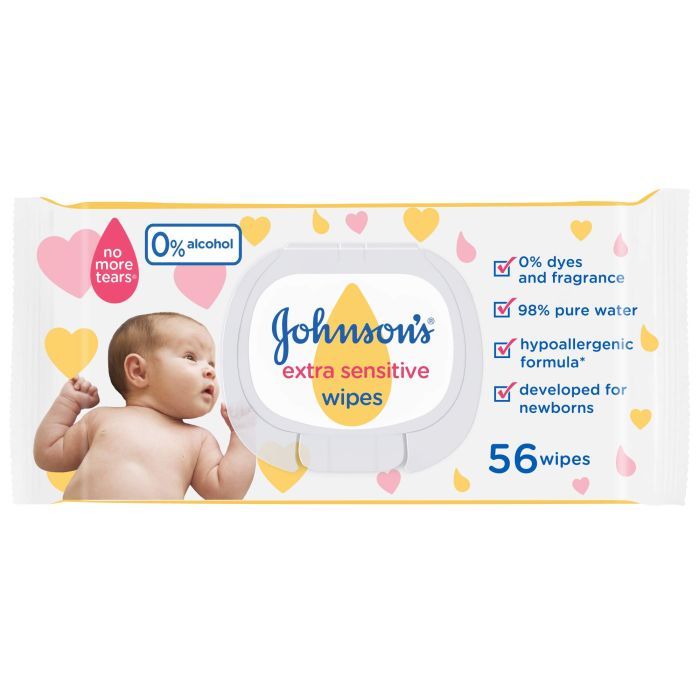 Детские влажные салфетки Johnson’s baby Экстра нежные 0+ 56 шт (3574661599250)