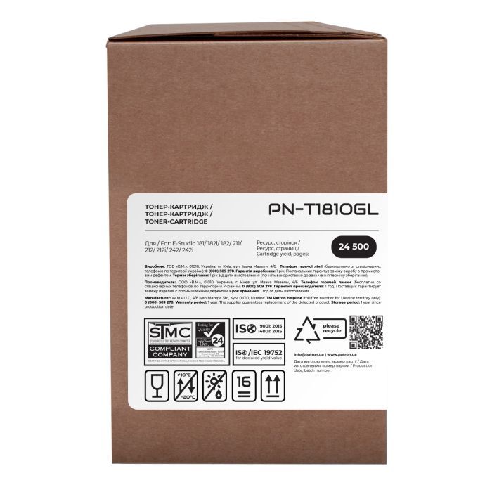 Тонер-картридж Patron Toshiba T-1810E Green Label (PN-T1810GL) зображення 3