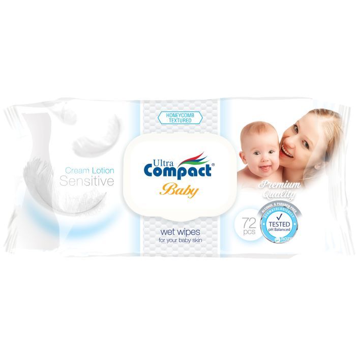 Детские влажные салфетки Ultra Compact с клапаном 72 шт (8697420531522)