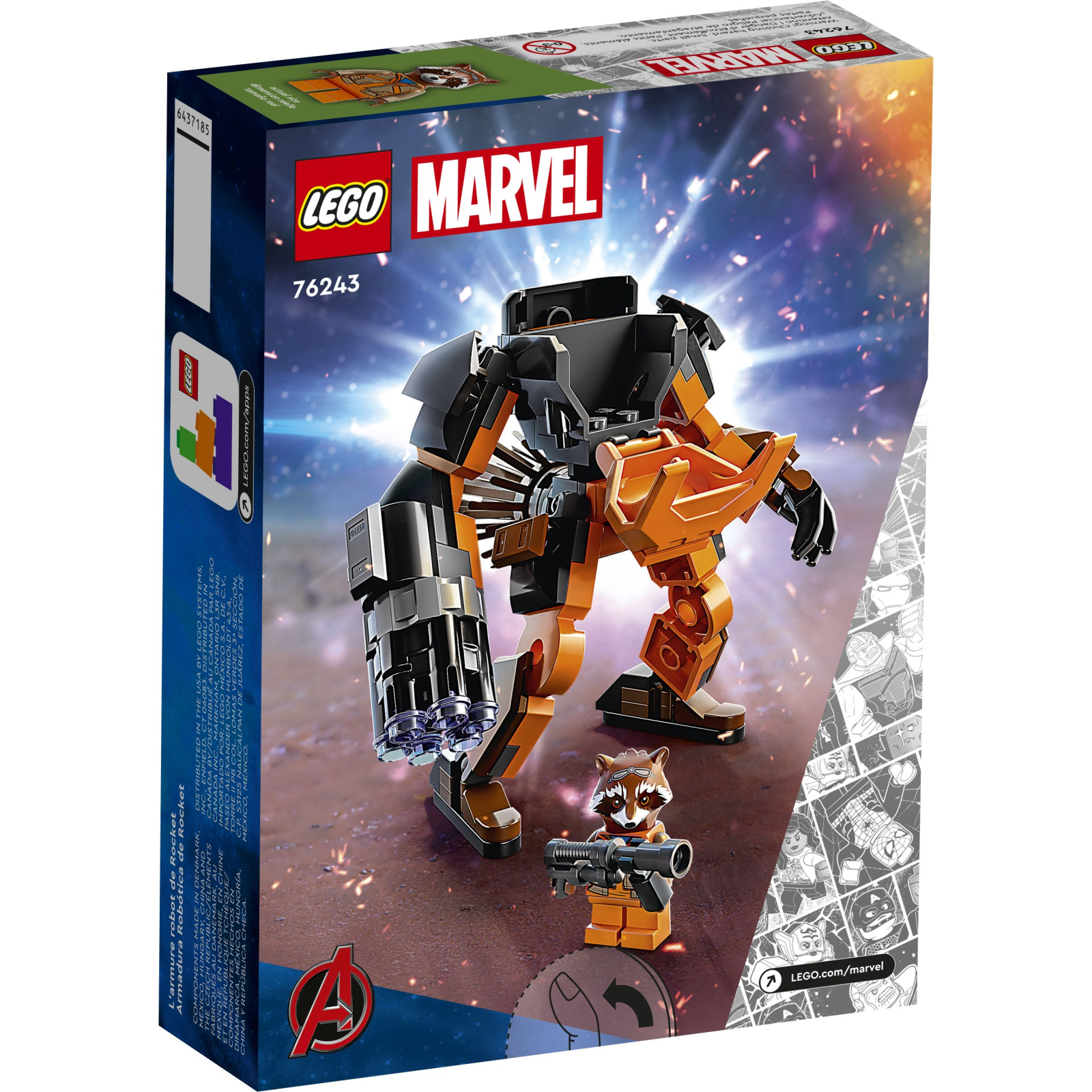 Конструктор LEGO Super Heroes Робоброня Енота Ракеты 98 деталей (76243) изображение 6