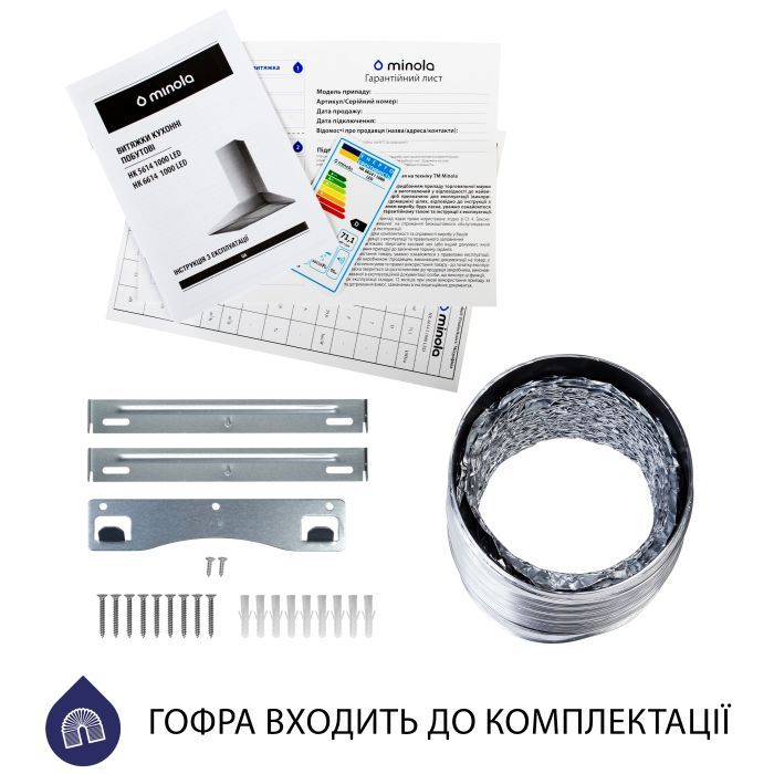 Вытяжка кухонная Minola HK 6614 BL 1000 LED изображение 10