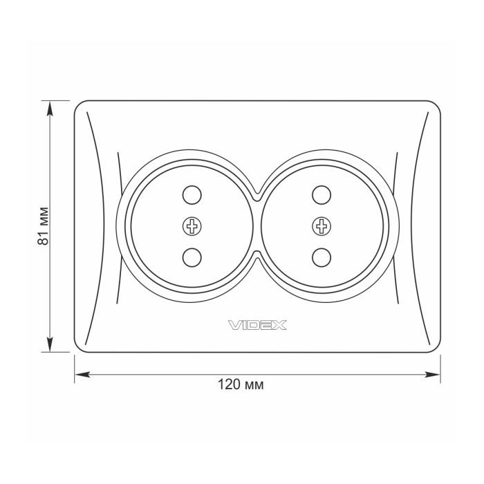 Розетка Videx BINERA 2ая кремовая (VF-BNSK2-CR) изображение 5