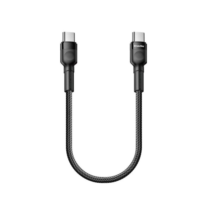 Дата кабель USB-C to USB-C 0.3m 3А black ColorWay (CW-CBPDCC054-BK) зображення 6