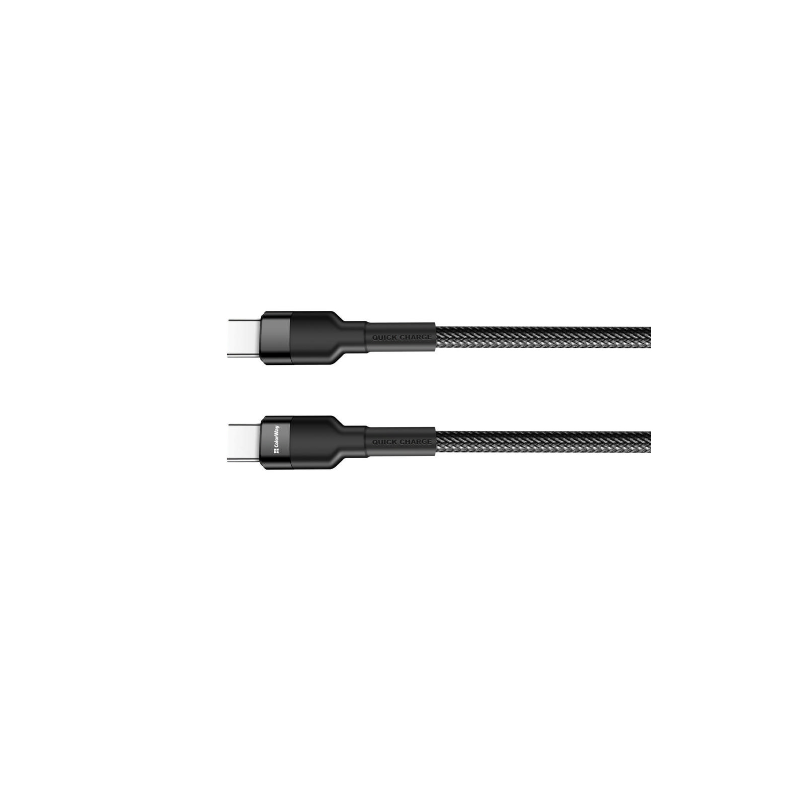 Дата кабель USB-C to USB-C 0.3m 3А black ColorWay (CW-CBPDCC054-BK)