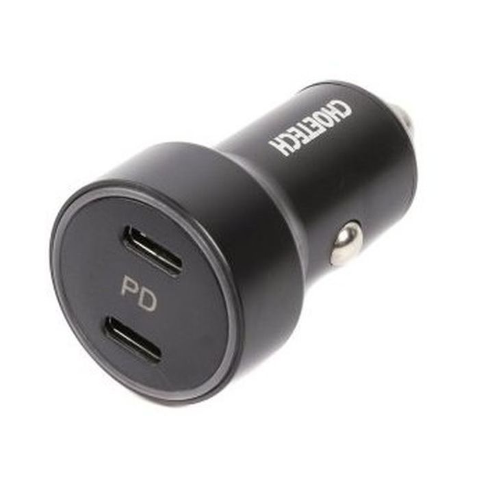 Зарядний пристрій Choetech car 2хUSB-C 40W PD black (С0054-BK) зображення 2