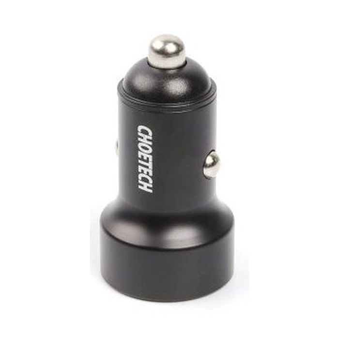 Зарядний пристрій Choetech car 2хUSB-C 40W PD black (С0054-BK) зображення 3