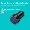 Зарядний пристрій Choetech car 2хUSB-C 40W PD black (С0054-BK) зображення 6