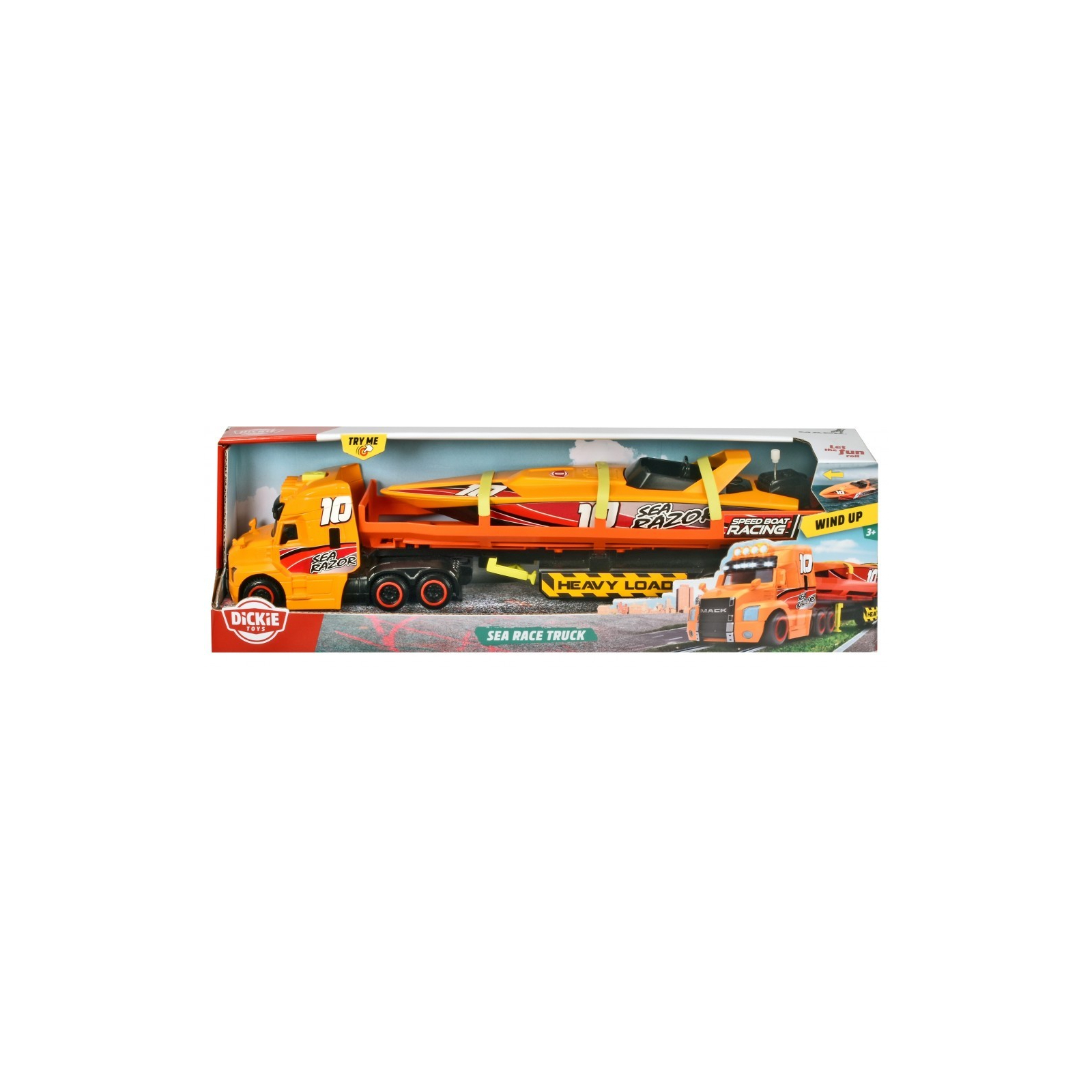 Спецтехніка Dickie Toys Вантажівка Мак Перевезення катера з причепом, зі звук. та світл. ефектами 41 см (3747009) зображення 8