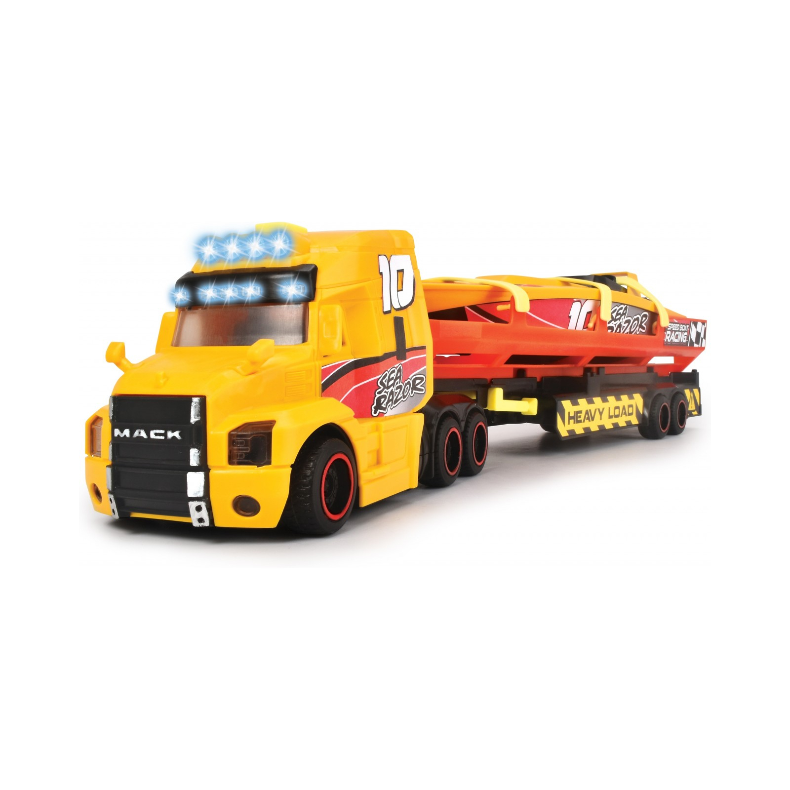 Спецтехніка Dickie Toys Вантажівка Мак Перевезення катера з причепом, зі звук. та світл. ефектами 41 см (3747009)