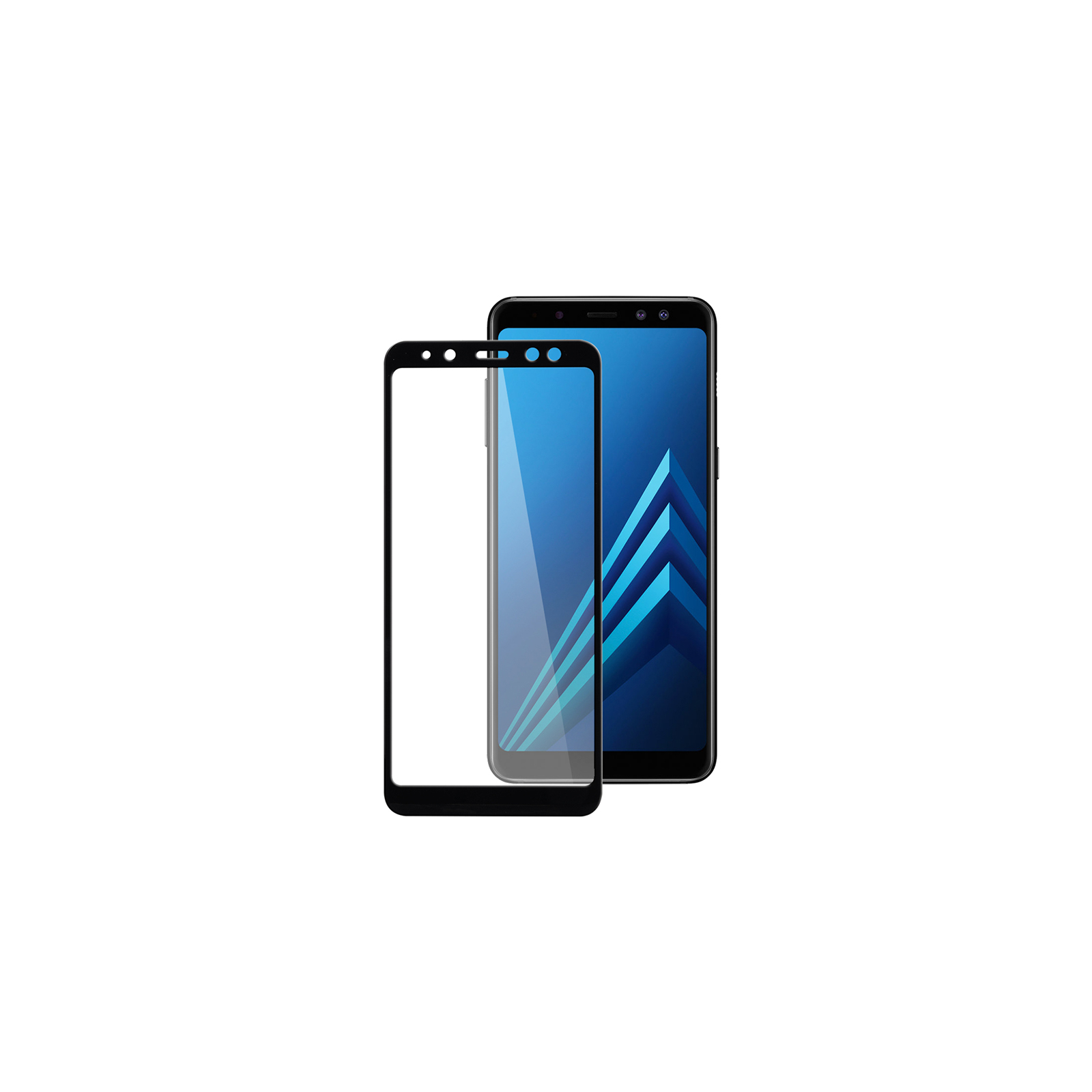 Стекло защитное PowerPlant Full screen Samsung Galaxy A8 (2018), Black (GL605422)