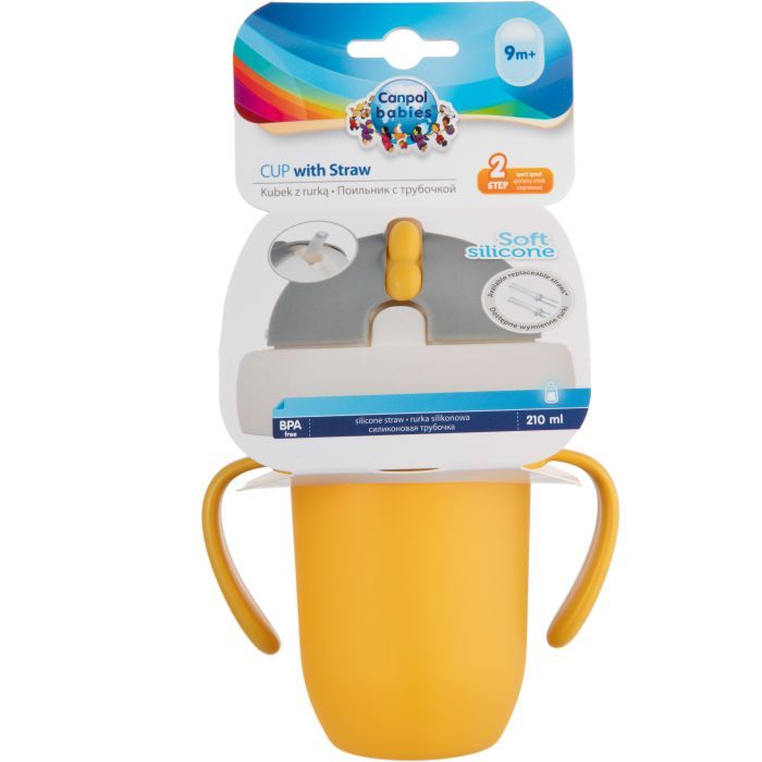 Поильник-непроливайка Canpol babies Matte Pastels с силиконовой трубочкой 210 мл Желтый (56/522_yel) изображение 4