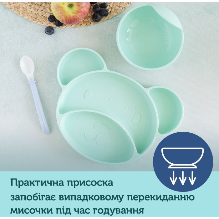 Тарілка дитяча Canpol babies Ведмедик на присосці Бірюзова (51/401_tur) зображення 4