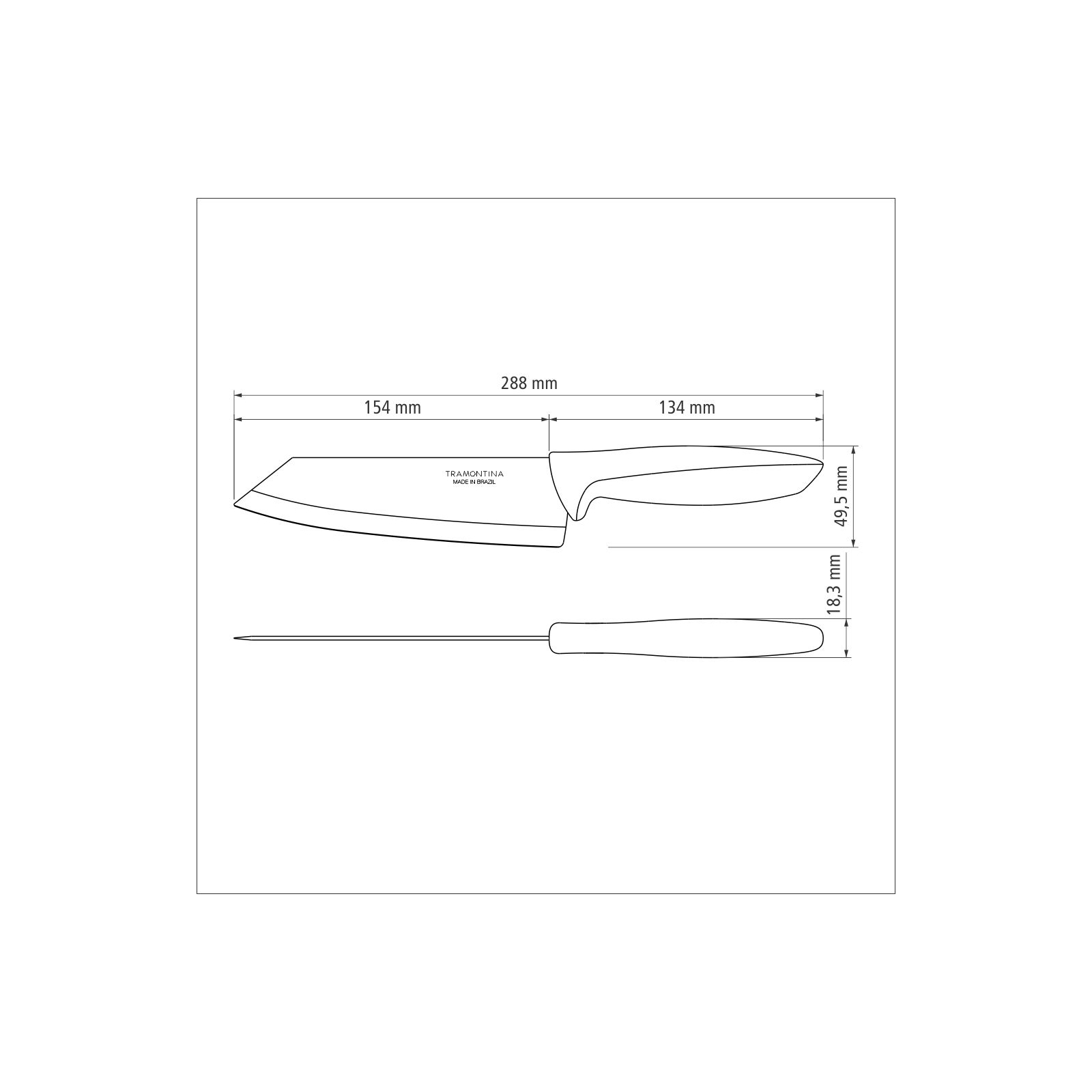 Кухонный нож Tramontina Plenus Black 152 мм (23443/106) изображение 4