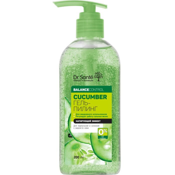 Гель для умывания Dr. Sante Cucumber Balance Control Мягкий гель-пилинг 200 мл (4823015917769)