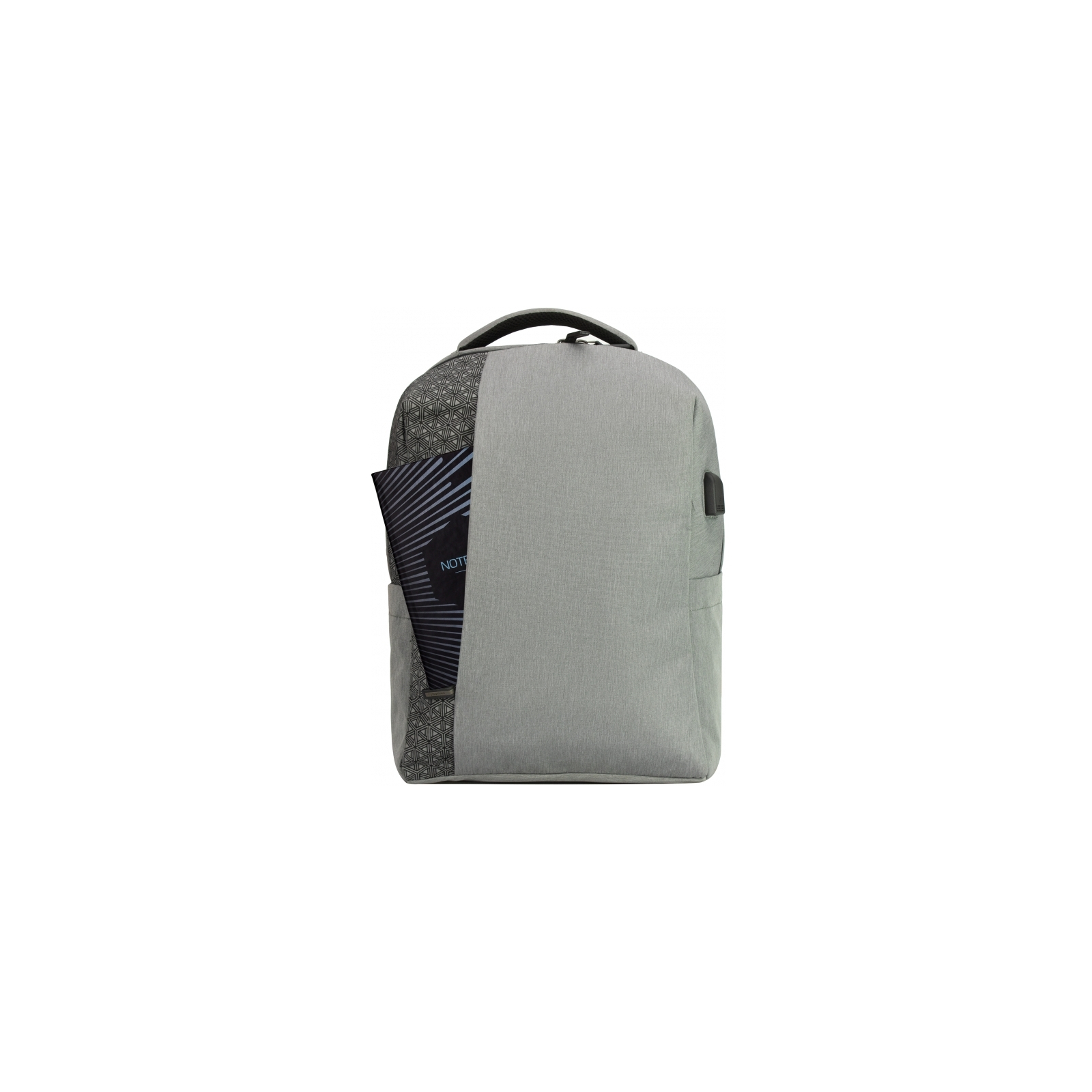 Рюкзак школьный Optima 17.5" USB Techno мужской 0.7 кг 16-25 л Черный с выделенными элементами (O97593-02) изображение 5
