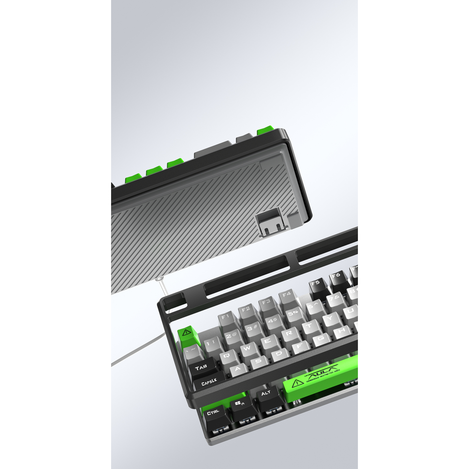 Клавиатура Aula F2088 PRO Plus 9 Green Keys KRGD Blue USB UA Black/Gray (6948391234892) изображение 4