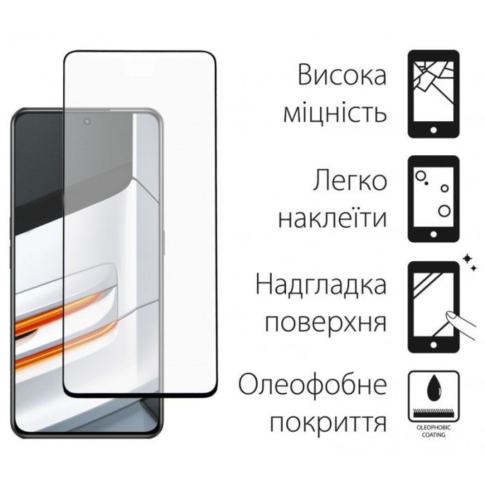 Скло захисне Dengos Full Glue Realme GT Neo 3 (black) (TGFG-300) зображення 2