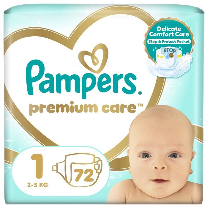 Подгузники Pampers Premium Care Розмір 1 (2-5 кг) 72 шт (8006540858073)