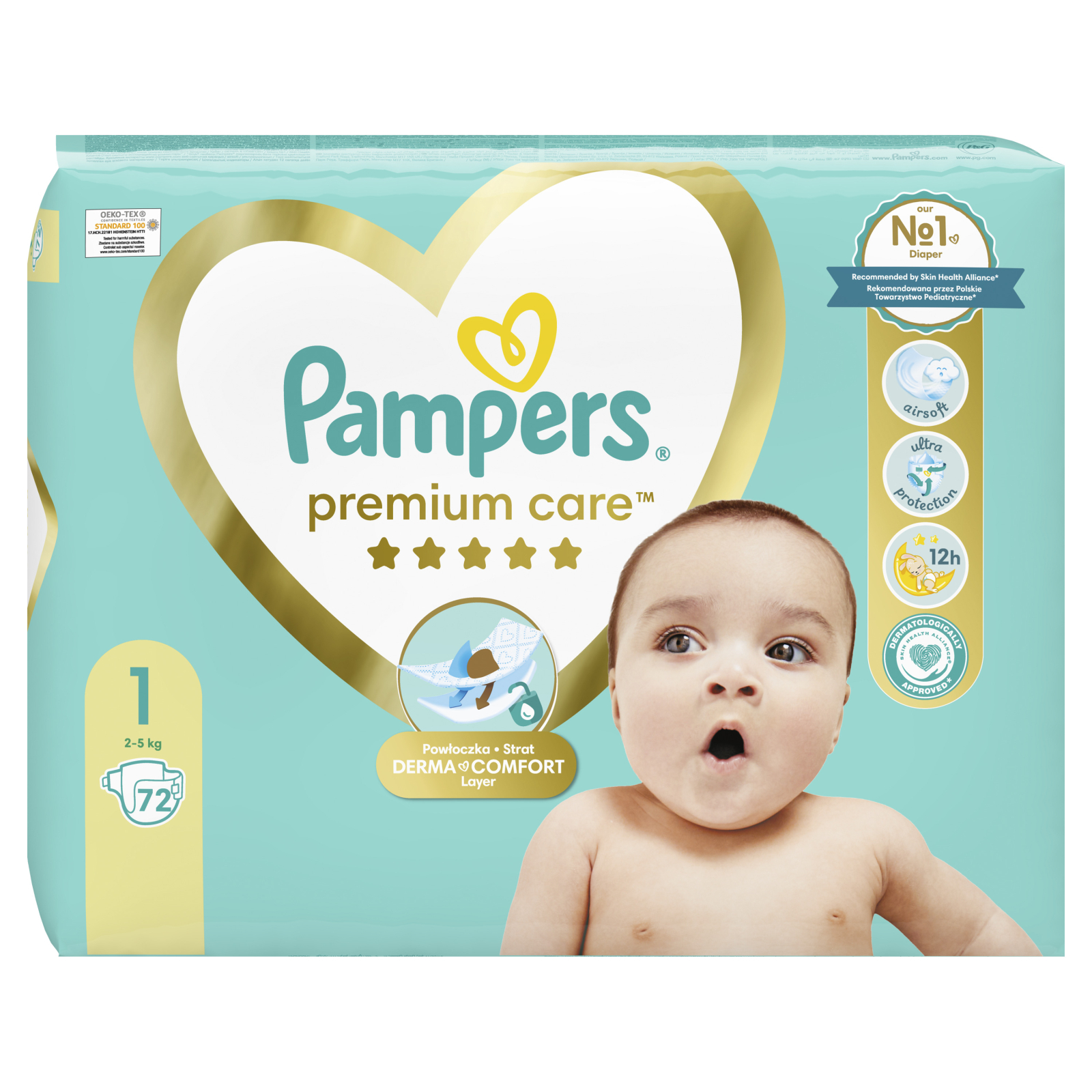 Підгузки Pampers Premium Care Розмір 1 (2-5 кг) 78 шт (8001841104836) зображення 3