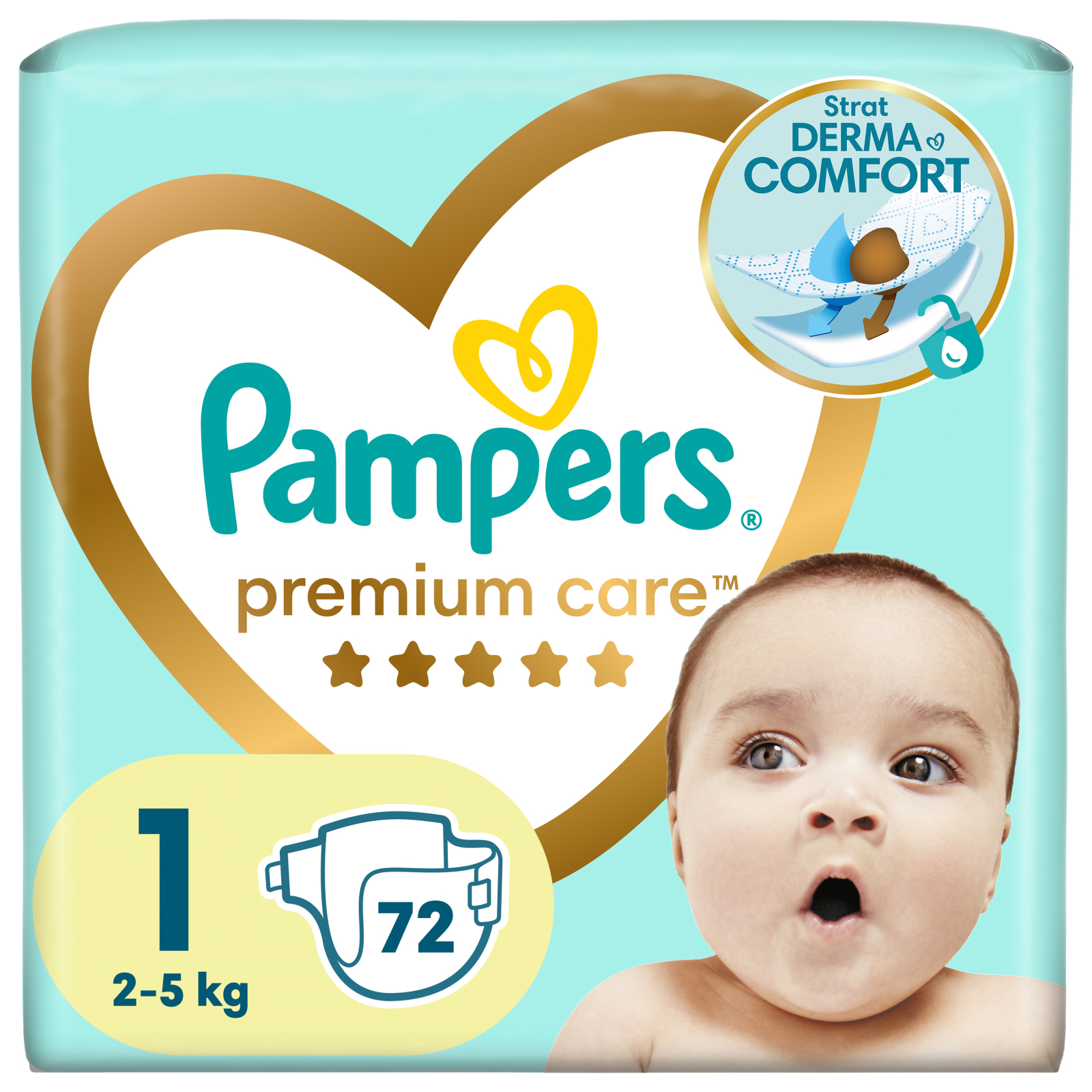 Підгузки Pampers Premium Care Розмір 1 (2-5 кг) 72 шт (8006540858073)