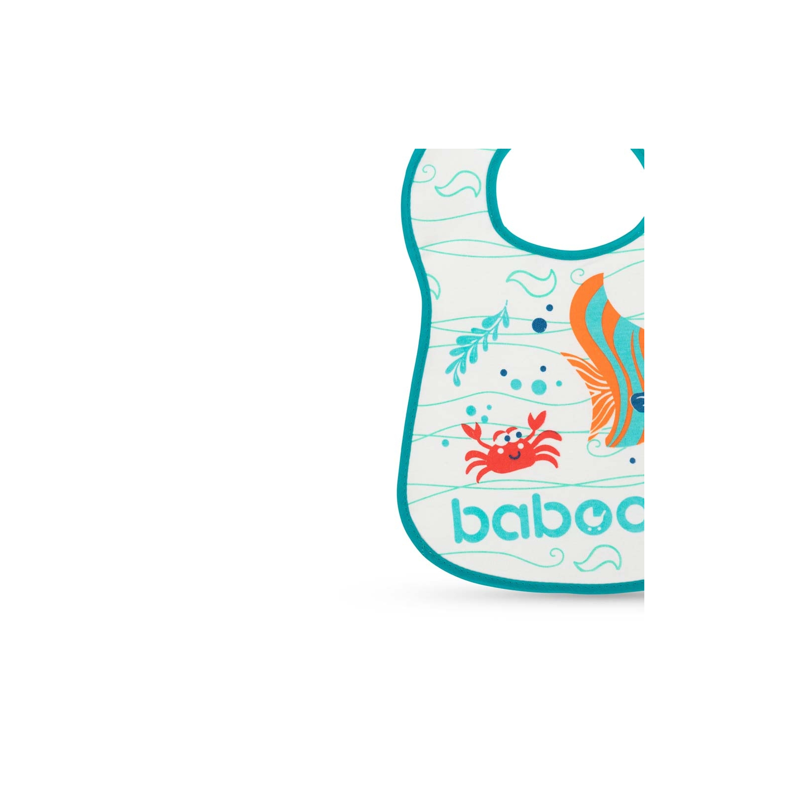 Слюнявчик Baboo хлопковый Sea Life, 3+ месяцев (белый) (11-010) изображение 2
