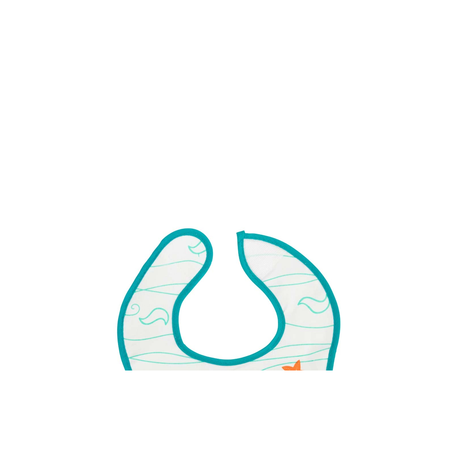 Слюнявчик Baboo хлопковый Sea Life, 3+ месяцев (белый) (11-010) изображение 3