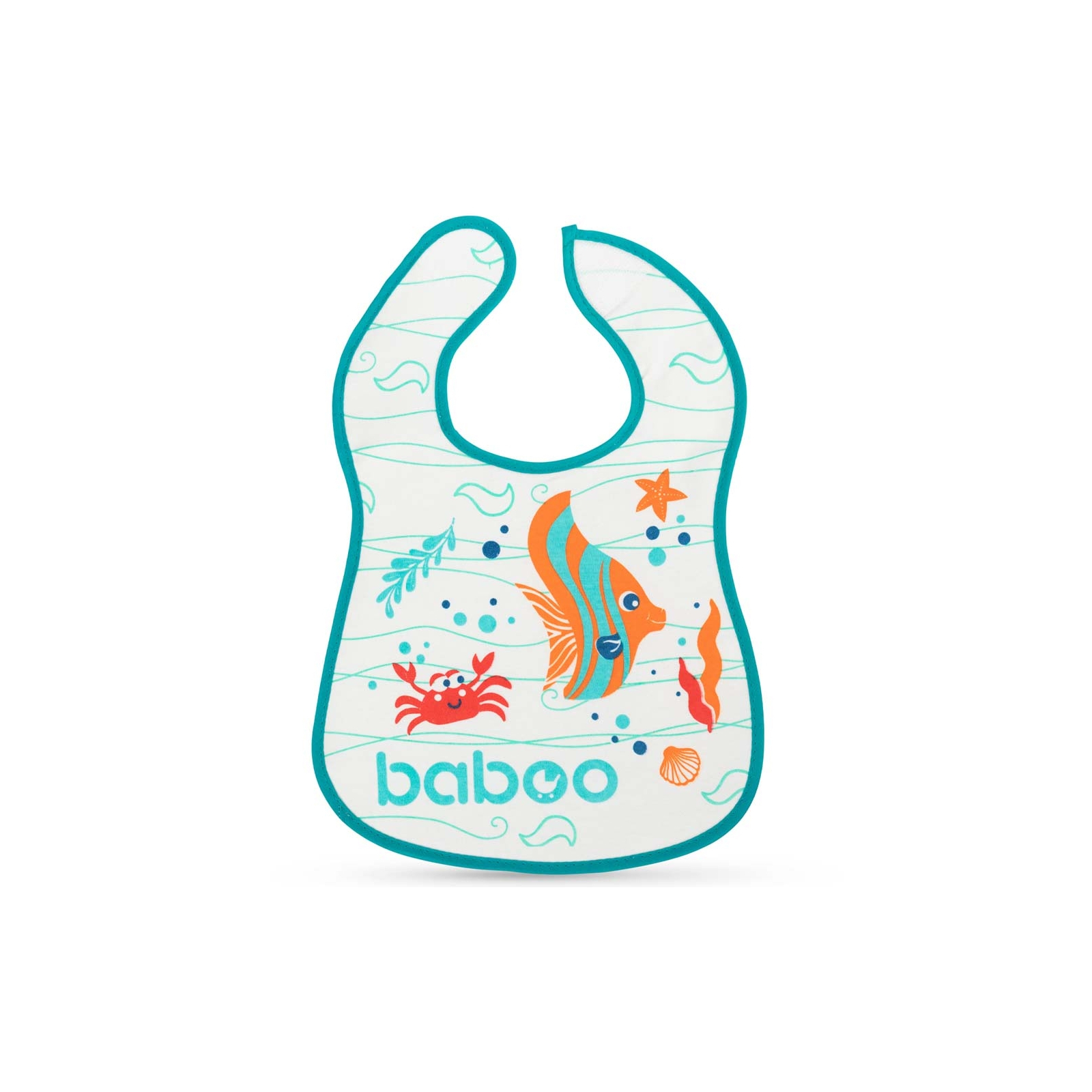 Слинявчик Baboo бавовняний Sea Life, 3+ місяців (білий) (11-010)
