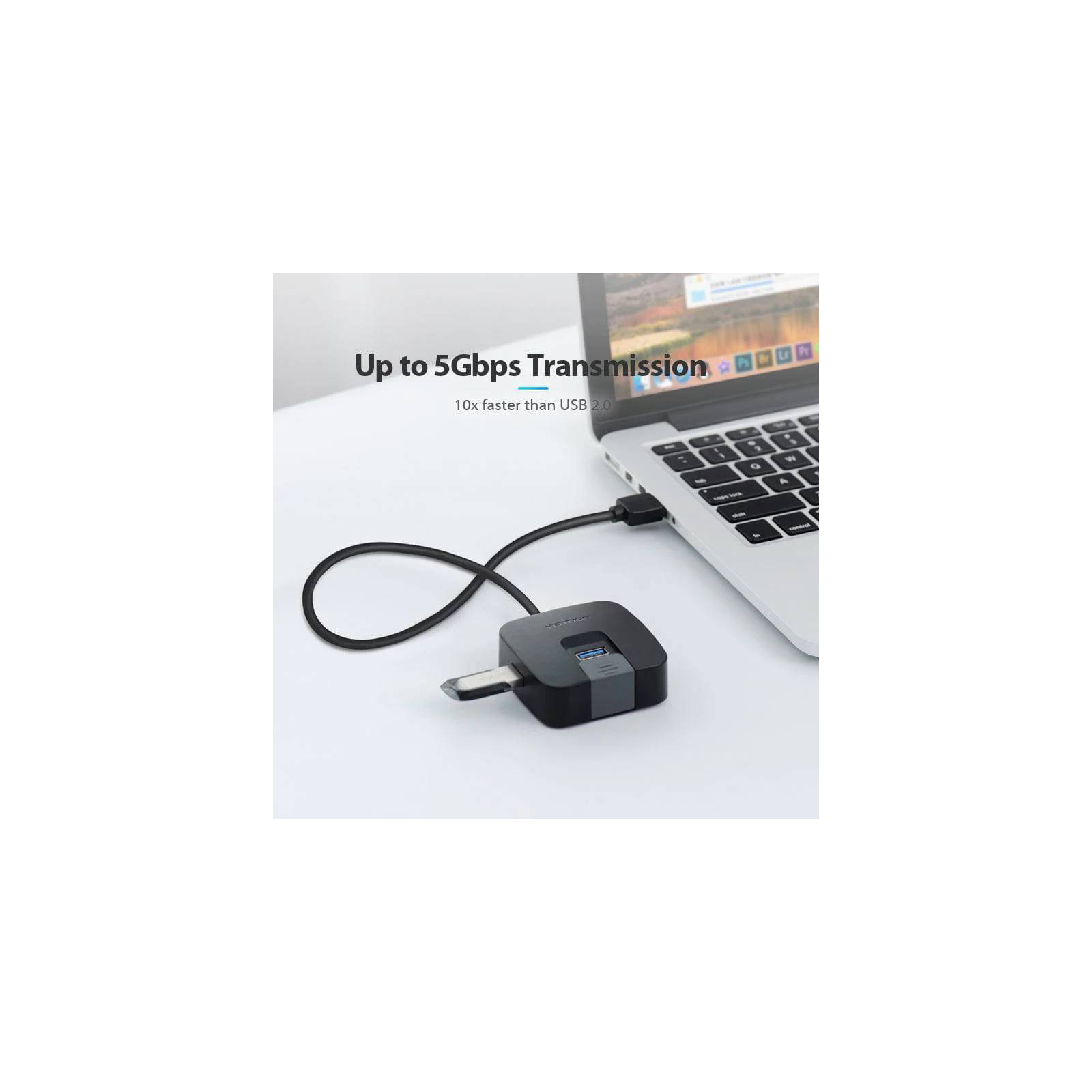 Концентратор Vention USB 3.0 to 4xUSB 3.0 + MicroUSB black (CHBBB) зображення 5