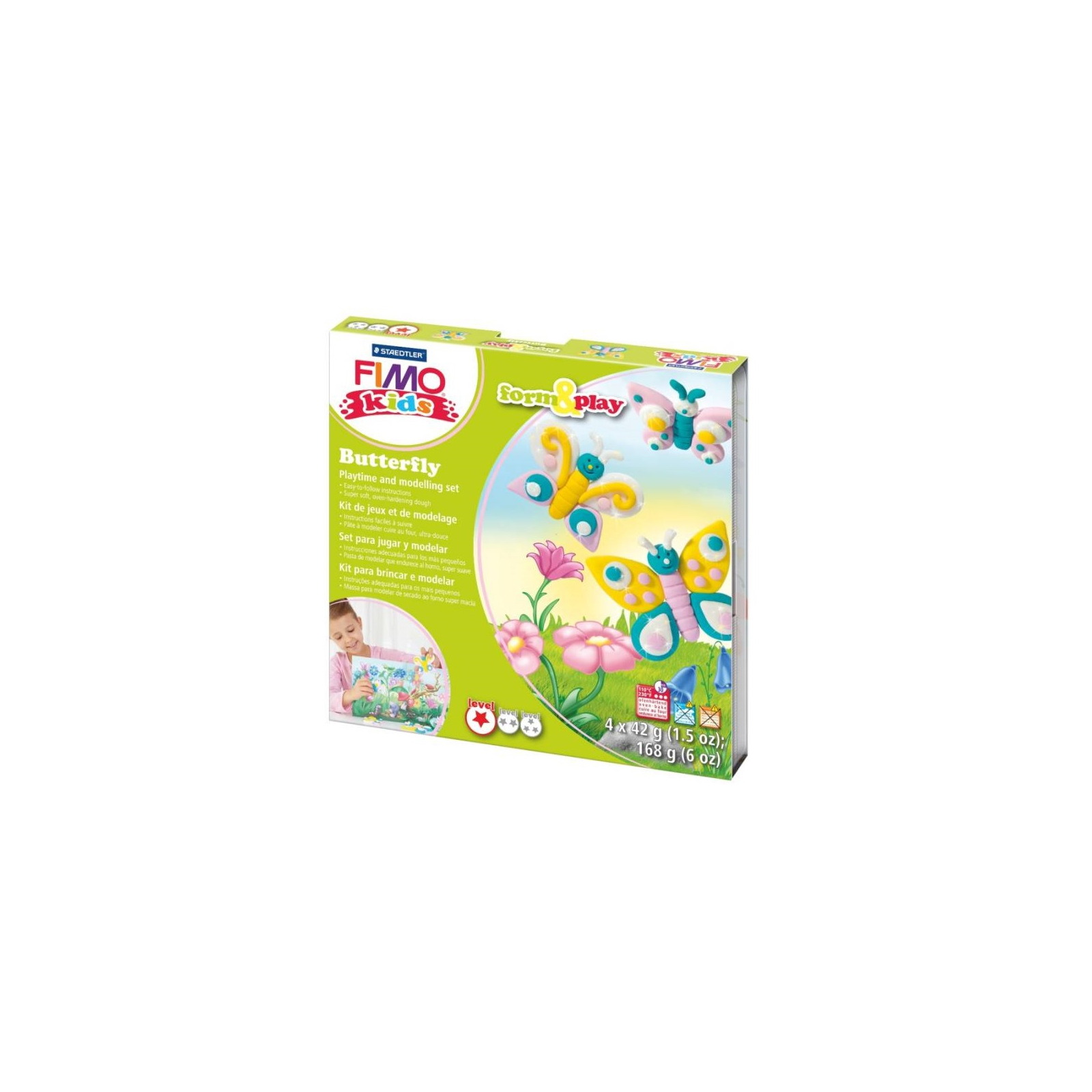 Набір для творчості Fimo Kids Метелик 4 кольори х 42 г (4007817806197)
