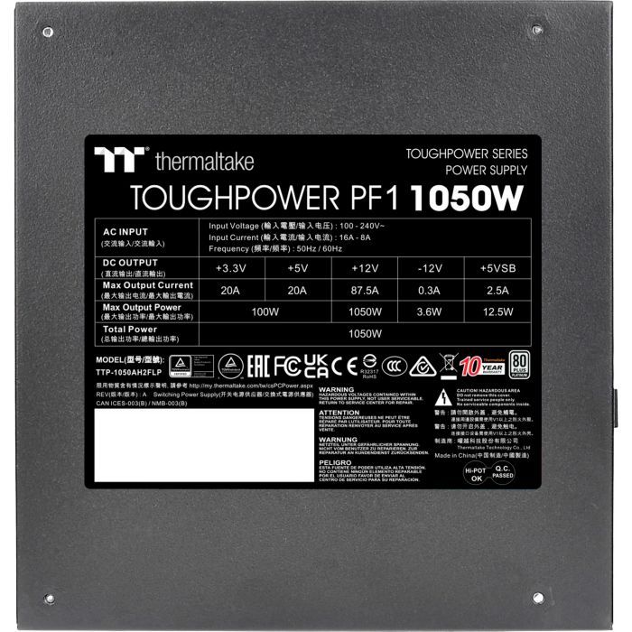 Блок питания ThermalTake 1050W Toughpower PF1 80 Plus Platinum (PS-TPD-1050FNFAPE-1) изображение 7