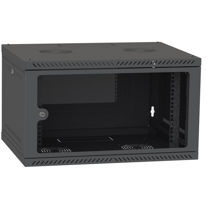 Шкаф настенный Ipcom 6U, 600*450, RAL9005 (СН-6U-060х045-ДС-9005)