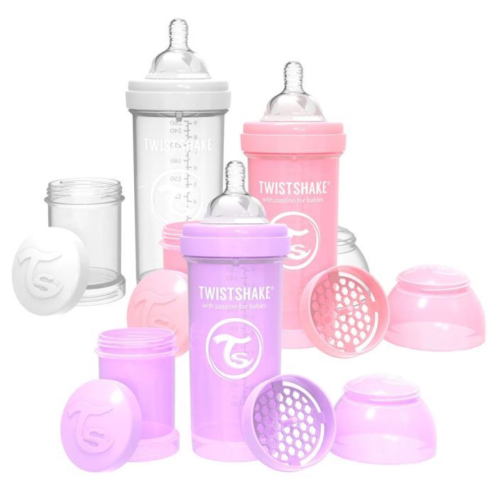 Набор для кормления новорожденных Twistshake Value Pack Pink из трех антиколиковых бутылочек 260 мл (78845)