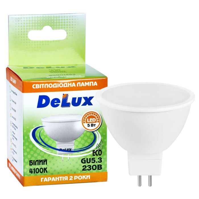 Лампочка Delux JCDR 6Вт 4100K 220В GU5.3 (90019265) изображение 3