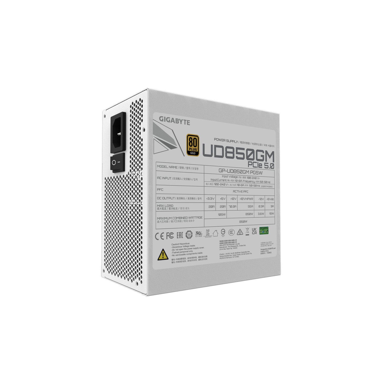 Блок питания GIGABYTE 850W (GP-UD850GM PG5W) изображение 3