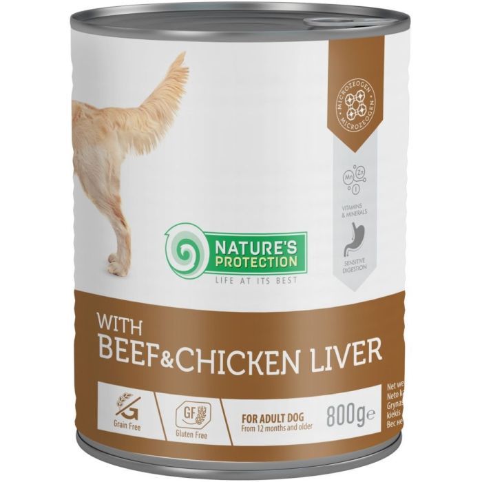Консерви для собак Nature's Protection Beef and Chicken Liver 800 г (KIK45606)