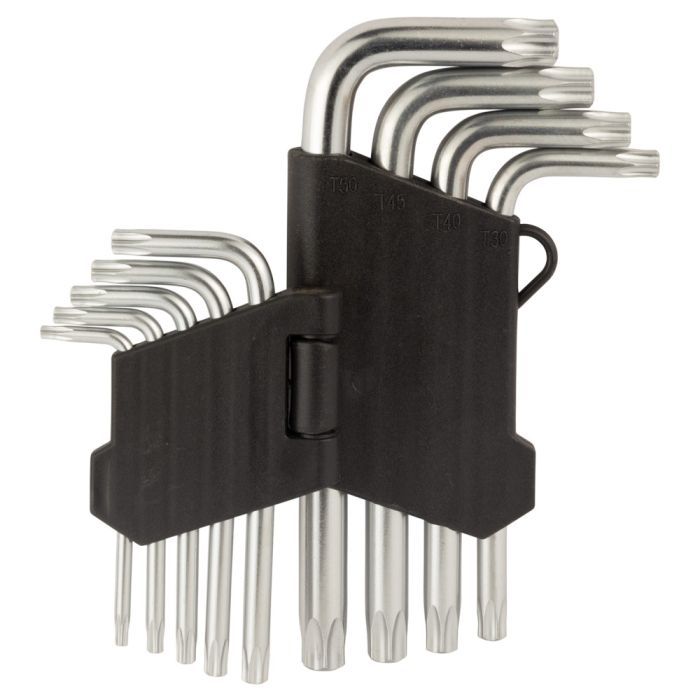Ключ Sigma набір TORX 9шт T10-T50 CrV, короткі з отвором (4022211) зображення 5