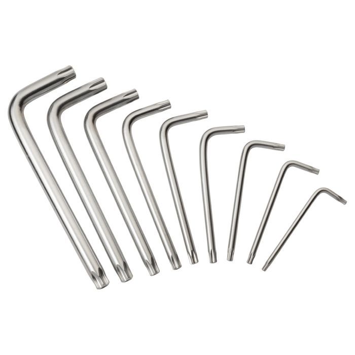 Ключ Sigma набір TORX 9шт T10-T50 CrV, короткі з отвором (4022211) зображення 7