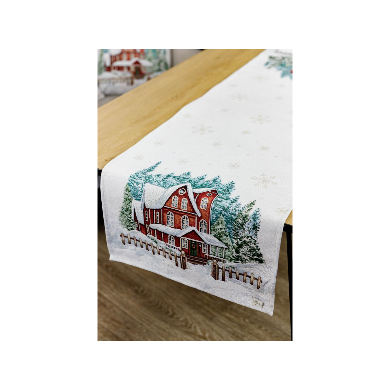 Дорожка на стол Прованс гобеленовая с велюром Праздничный дом 35х100 см (4823093450325) изображение 2